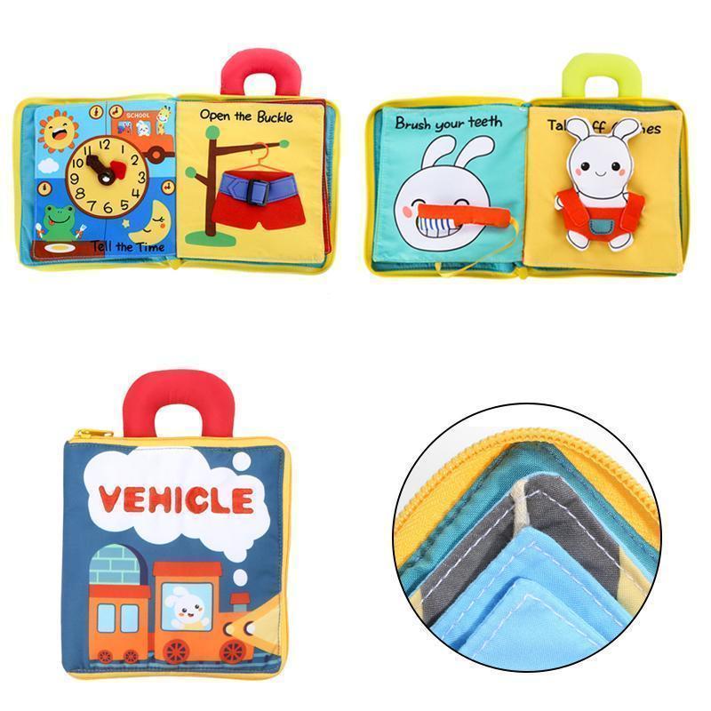 Etkileşimli 3D Yumuşak Kumaş Bebek Kitabı: Erken Eğitim için Güvenli Yıkanabilir Oyuncak