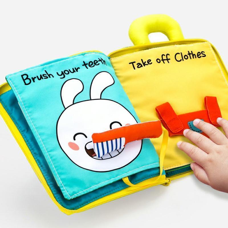 Etkileşimli 3D Yumuşak Kumaş Bebek Kitabı: Erken Eğitim için Güvenli Yıkanabilir Oyuncak