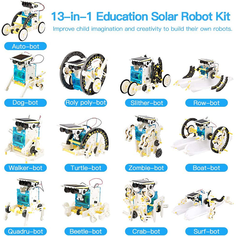 13'ü 1 Arada Eğitici Güneş Enerjili Robot Kiti: Bilim STEM Yapım Oyuncakları
